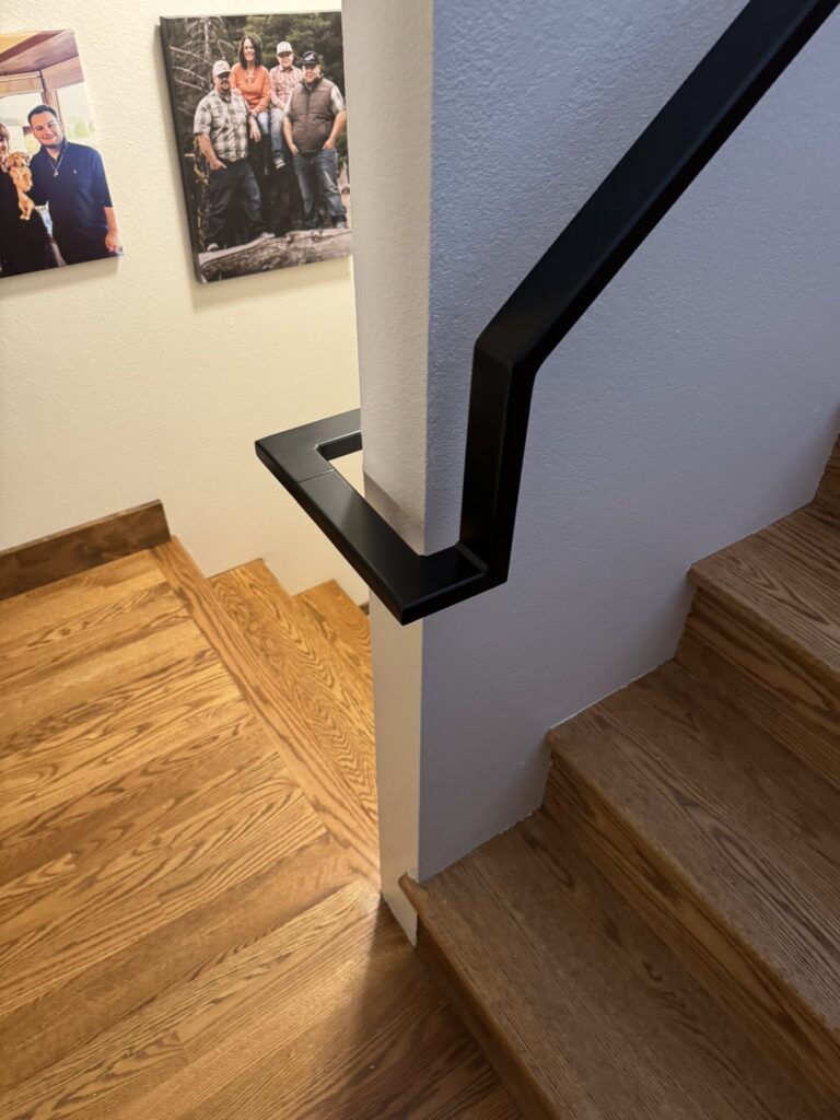 custom metal shaped hand railing